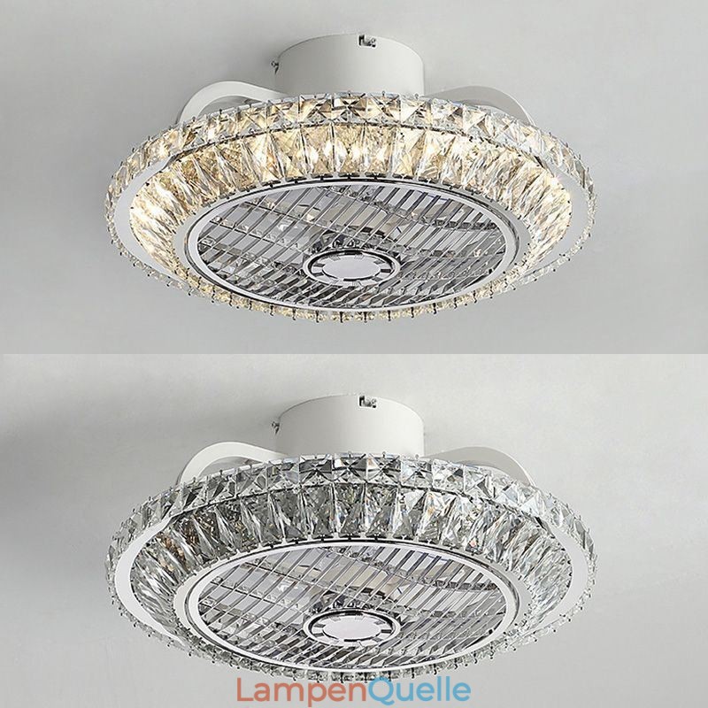 Kristall Deckenventilator Licht Gold Runde Deckenlampe