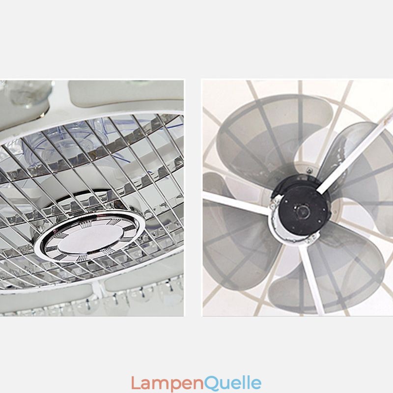 Kristall Deckenventilator Licht Gold Runde Deckenlampe