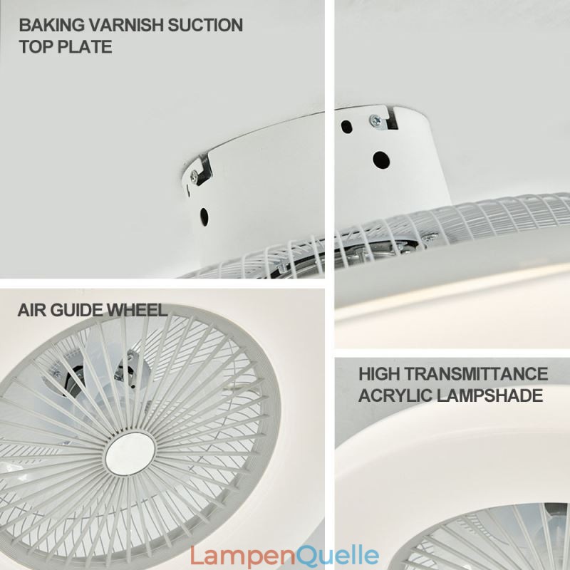Deckenventilator, dreifarbig, Dimmfunktion mit Fernbedienung, 3 Geschwindigkeiten