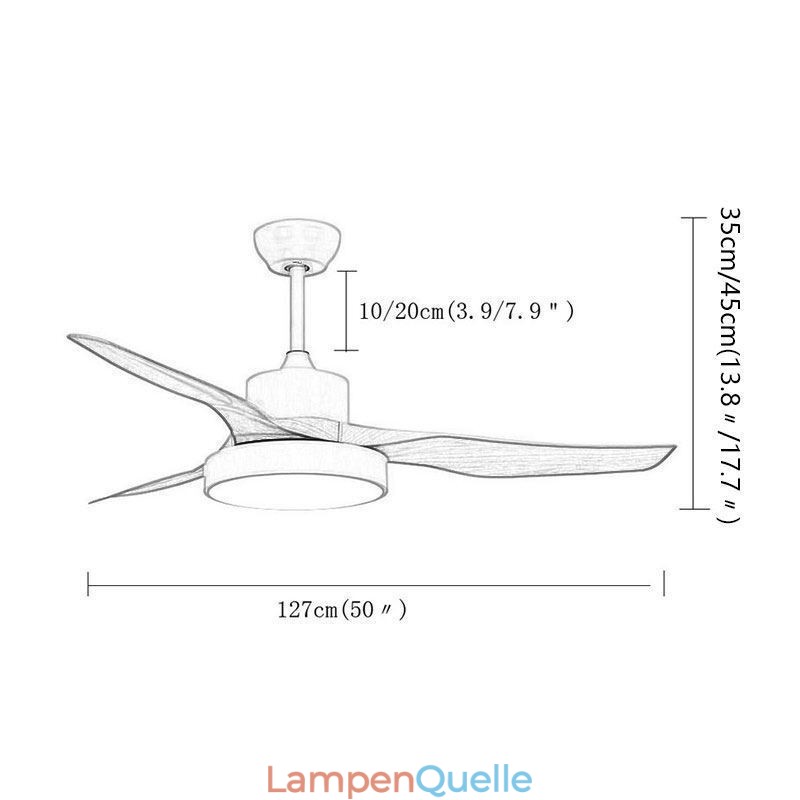 Deckenventilator mit Fernbedienung 3 Flügel