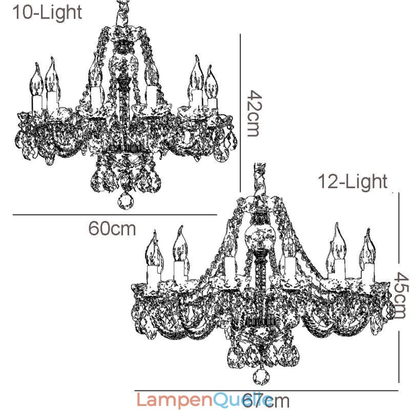 Transparenter Kristall-Kronleuchter Europäischer Goldkörper Luxus Decrative Deckenleuchte