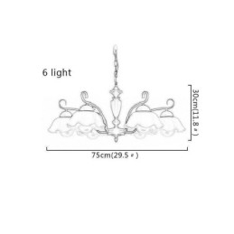 Nordische Pendelleuchte aus Eisen in Blumenform mit Glasschirm