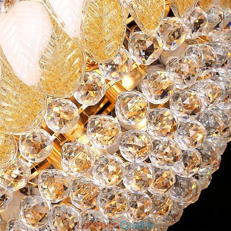 Großer Luxus-Kristall-Kronleuchter, europäische Deckenleuchte in Gold
