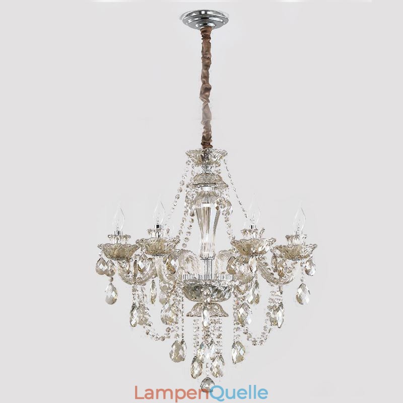 Kristall Kronleuchter Cognac Decke Licht Luxus Europäischen