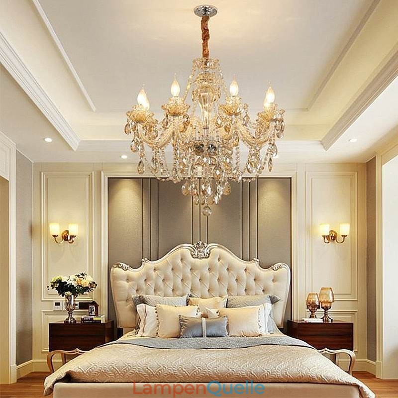 Kristall Kronleuchter Cognac Decke Licht Luxus Europäischen