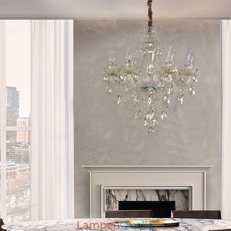 Kristall Kronleuchter Cognac Decke Licht Luxus Europäischen