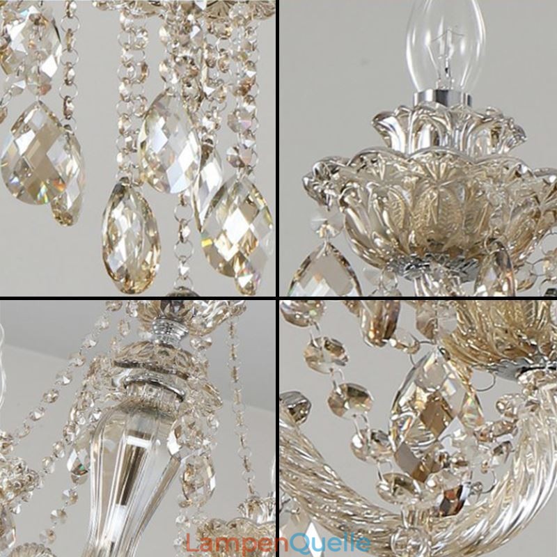 Kristall Kronleuchter Cognac Decke Licht Luxus Europäischen