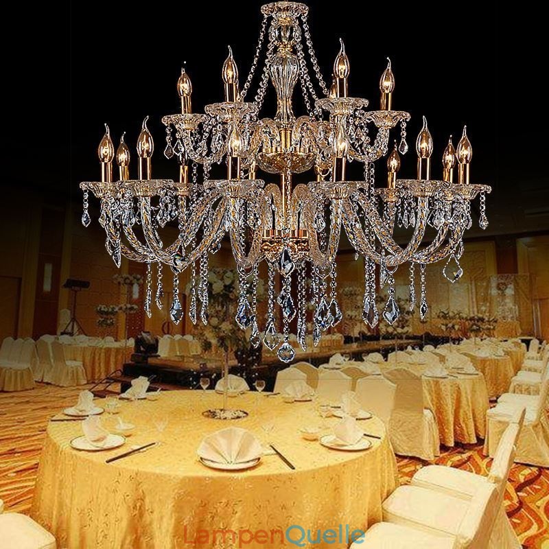 Luxus Kristall Kronleuchter Goldene Europäische Gewinde Arm Decke Licht