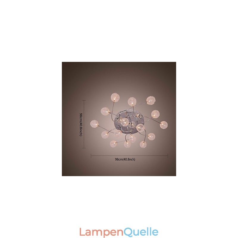 G4 Deckenleuchte aus Eisen mit Aluminiumschirmen