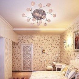 G4 Deckenleuchte aus Eisen mit Aluminiumschirmen