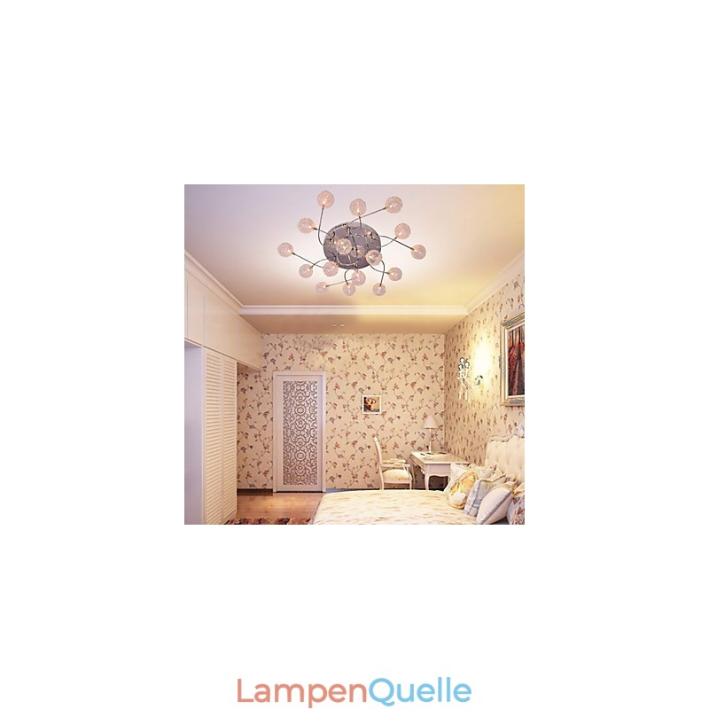 G4 Deckenleuchte aus Eisen mit Aluminiumschirmen