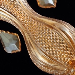 Europäischer Kristall-Kronleuchter, elegante bernsteinfarbene Pendelleuchte