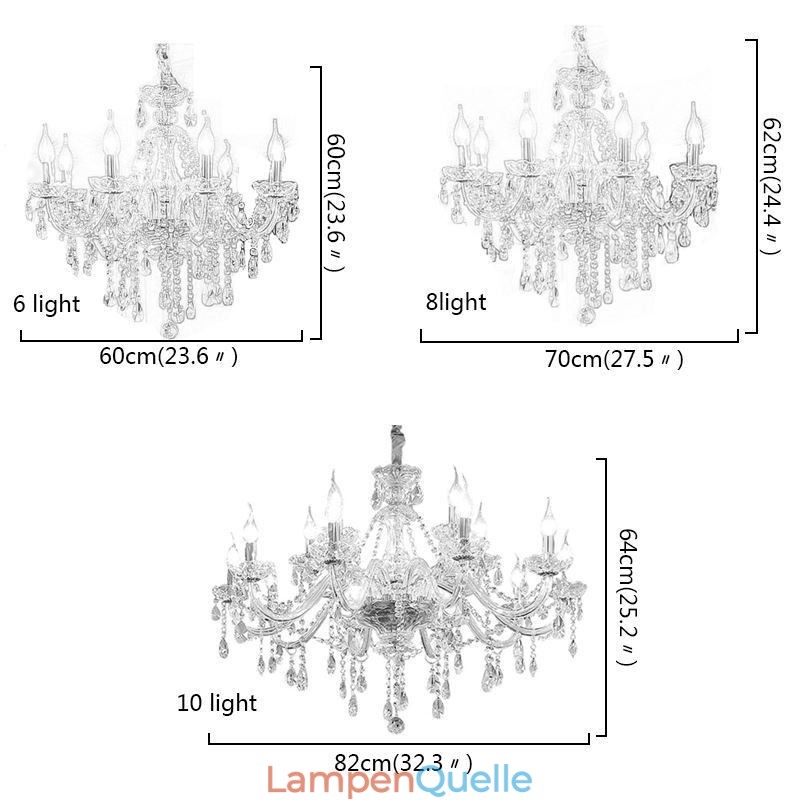 Moderner Kristall-Kronleuchter, europäische transparente Pendelleuchte