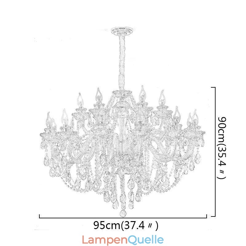 Europäischer Kristall-Kronleuchter Luxus Cognac Pendelleuchte