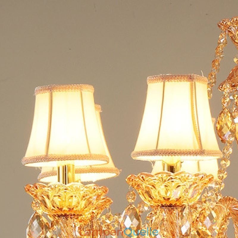 Europäischer Kristall-Kronleuchter Luxus Cognac Pendelleuchte