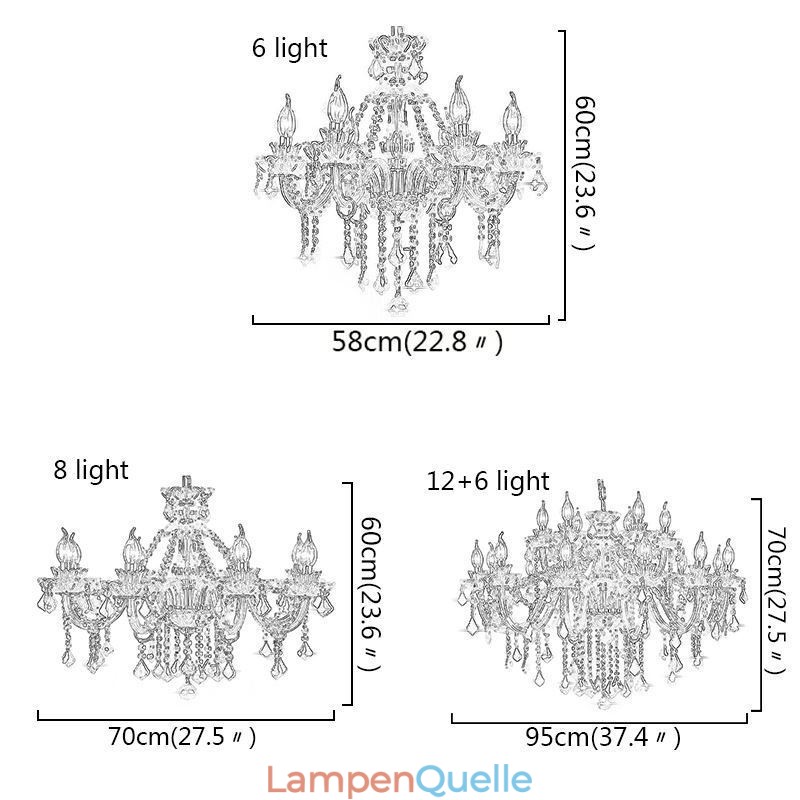 Europäischer Kristall-Kronleuchter, rote Pendelleuchte