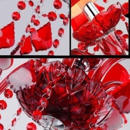 Luxus Kristall Kronleuchter Europäischen Rot Farbe Pendelleuchte