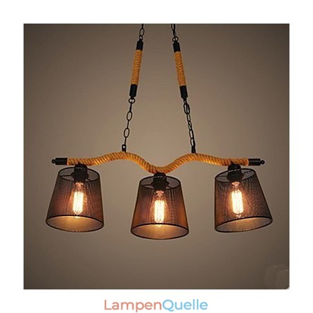 Retro Creative Drei Pastoral Kopf Seil Kronleuchter Retro Creative Drei Pastoral Kopf Seil Kronleuchter