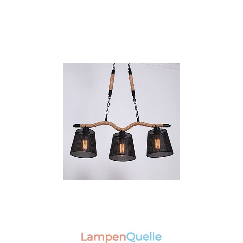 Retro Creative Drei Pastoral Kopf Seil Kronleuchter