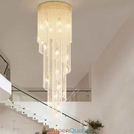 Moderne Kristall Kronleuchter Luxus Treppe Kristall Deckenleuchte Mit 19 Lichter Moderne Kristall Kronleuchter Luxus Treppe Kristall Deckenleuchte Mit 19 Lichter