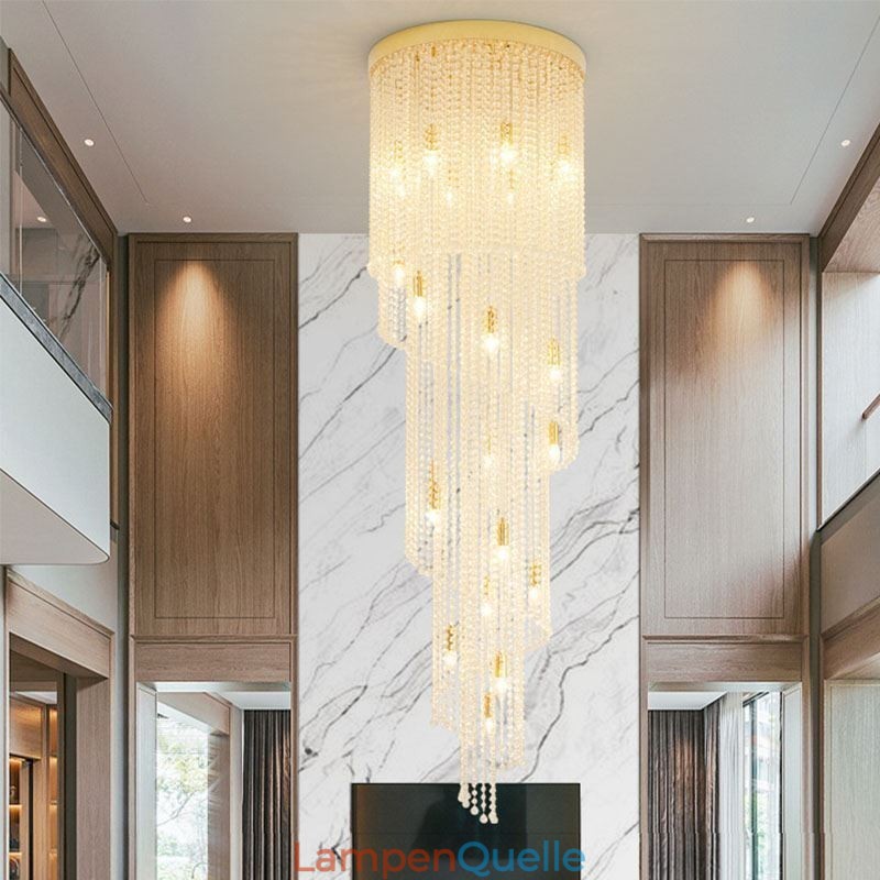 Moderne Kristall Kronleuchter Luxus Treppe Kristall Deckenleuchte Mit 19 Lichter