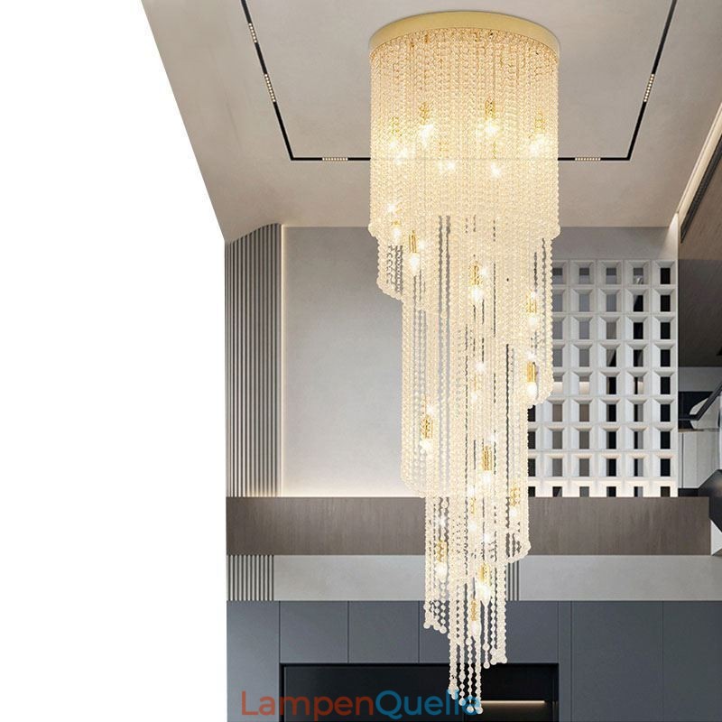 Moderne Kristall Kronleuchter Luxus Treppe Kristall Deckenleuchte Mit 19 Lichter
