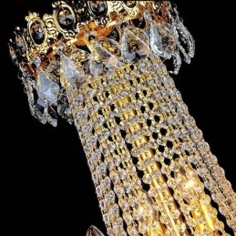 Europäische Luxus Kristall Kronleuchter Duplex Treppe Pendelleuchte