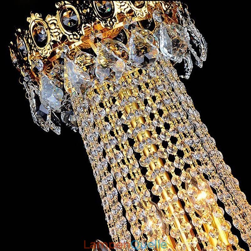 Europäische Luxus Kristall Kronleuchter Duplex Treppe Pendelleuchte