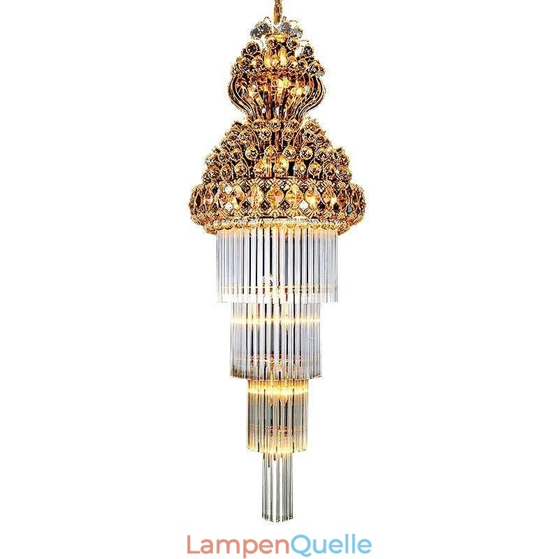 Retro Kristall Empire Kronleuchter Luxus Lange Anhänger