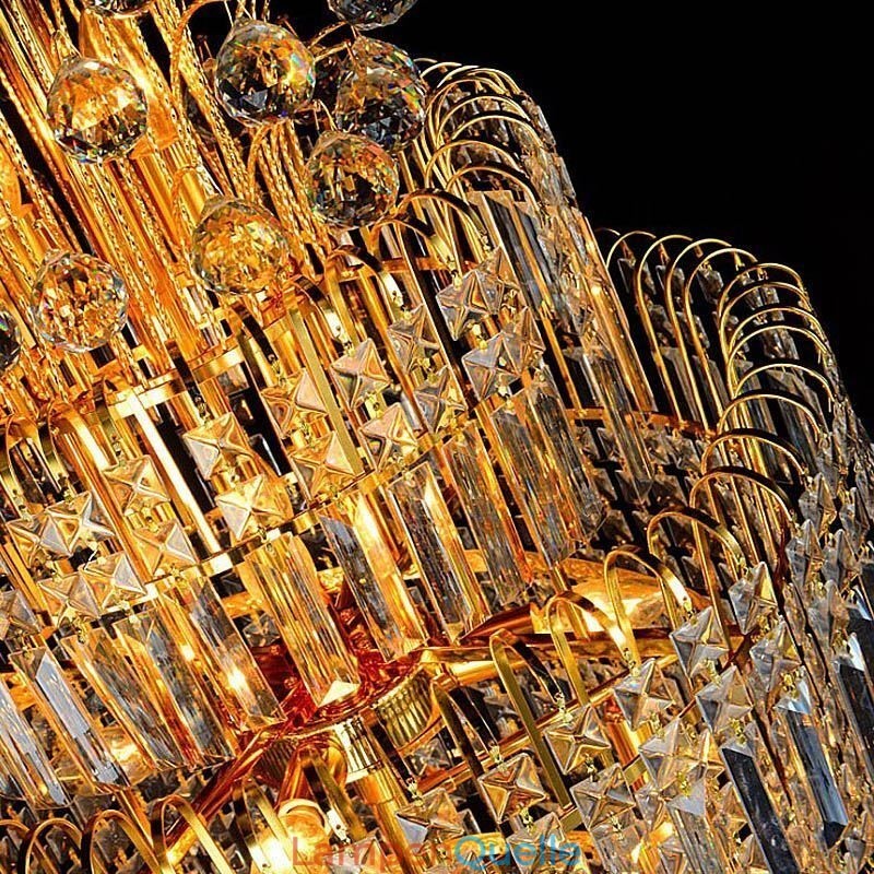 Eleganter Kristall-Empire-Kronleuchter, europäischer Luxus, lange Pendelleuchte