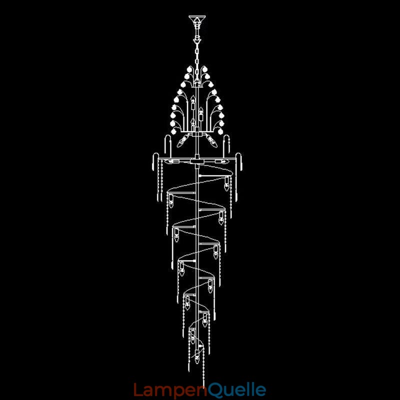 Eleganter Kristall-Empire-Kronleuchter, europäischer Luxus, lange Pendelleuchte