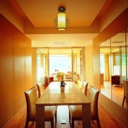 Einzigartige halbbündige kreative runde Bambus-Deckenleuchte für die Verandabeleuchtung