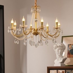 Amerikanische Kristall-Pendelleuchte im Landhausstil, kreative Deckenleuchte aus Eisen