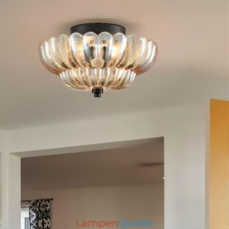 Moderne, schlichte Deckenleuchte mit Lotussockel Moderne, schlichte Deckenleuchte mit Lotussockel