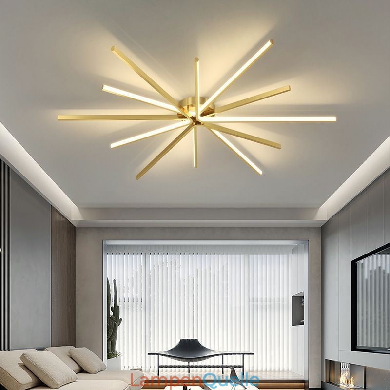Moderne, minimalistische Deckenleuchte mit Feuerwerksmotiv