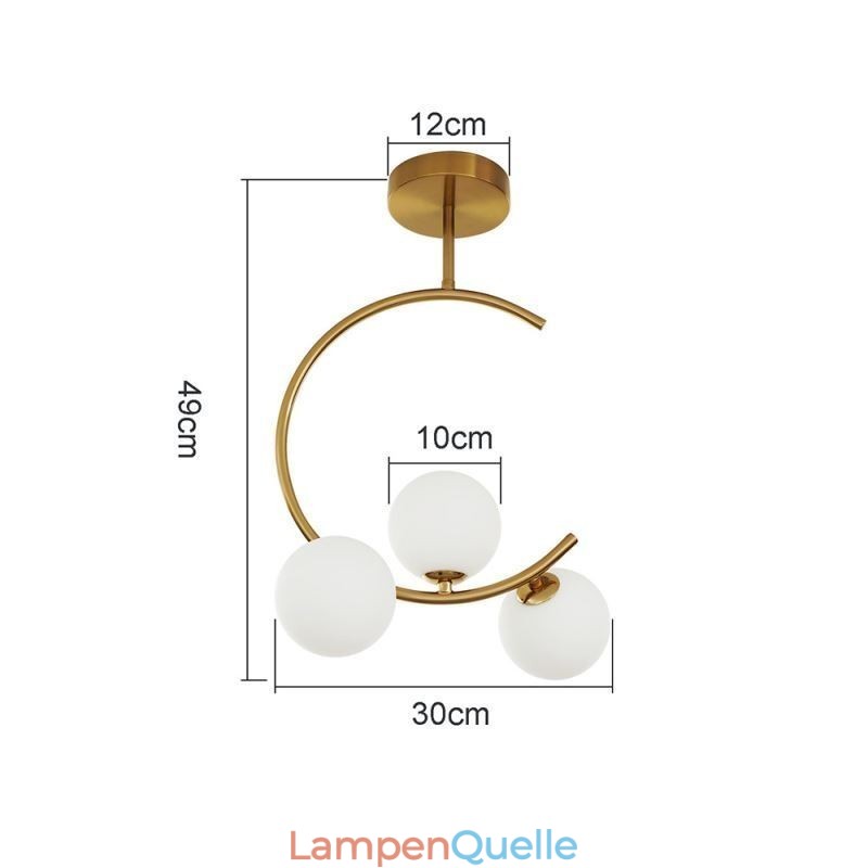 Moderne und einfache Deckenleuchte mit drei Köpfen aus milchig weißem Glas, G9, 5 W