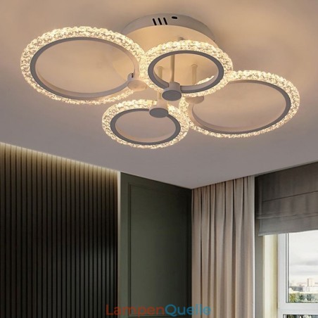 Unterputz-Deckenleuchte, modern, minimalistisch, rund, Acryl, Blumen-Design Unterputz-Deckenleuchte, modern, minimalistisch, rund, Acryl, Blumen-Design