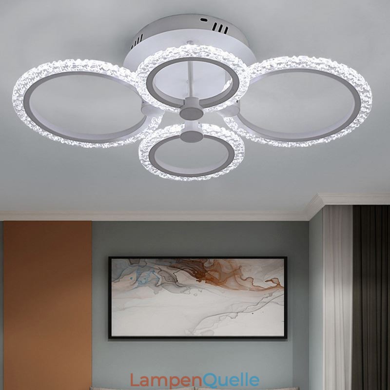 Unterputz-Deckenleuchte, modern, minimalistisch, rund, Acryl, Blumen-Design