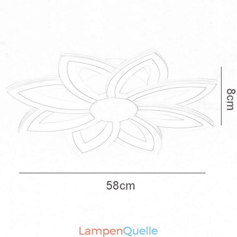 Deckenleuchte mit auffälliger Acrylblume, 55 cm