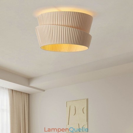 Wabi Sabi Deckenleuchte, Deckenlampe im französischen Creme-Stil, doppellagiger Stoffschirm Wabi Sabi Deckenleuchte, Deckenlampe im französischen Creme-Stil, doppellagiger Stoffschirm