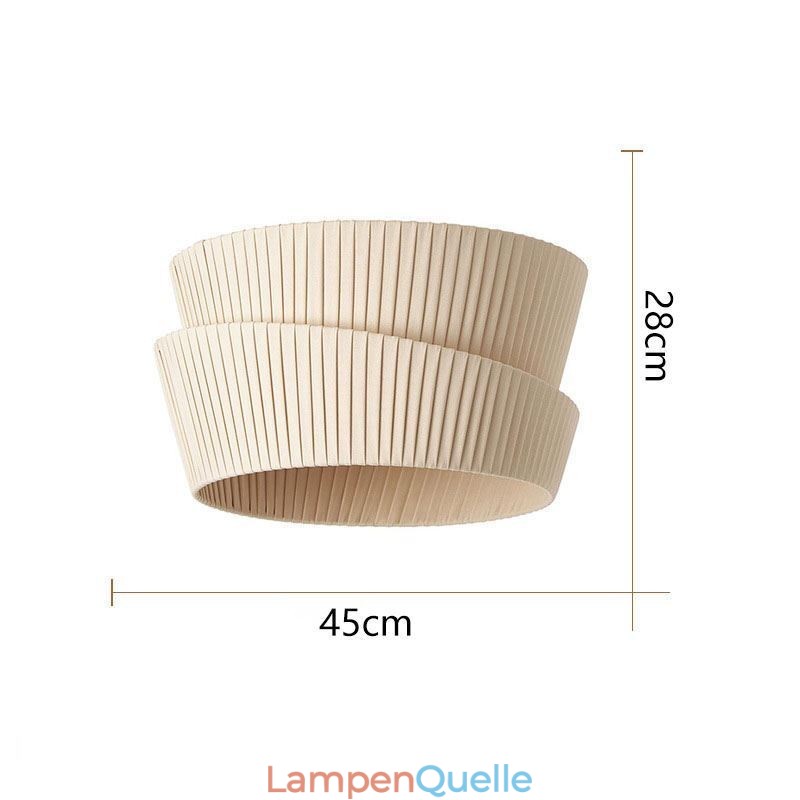 Wabi Sabi Deckenleuchte, Deckenlampe im französischen Creme-Stil, doppellagiger Stoffschirm