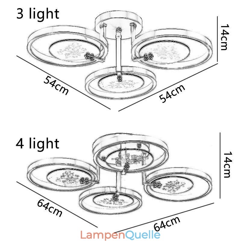 Deckenleuchte mit Acryl-Kupfer-Kunstdruck