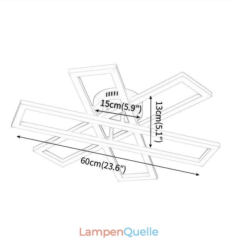 Minimalistische Deckenleuchte mit Windmühlenmotiv aus Aluminium