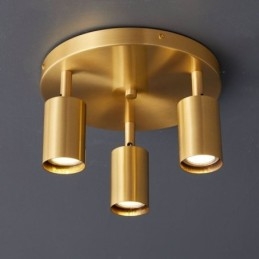 Moderne Deckenleuchte, goldene schwarze Deckenleuchte mit 3 Lichtern, Kupferkunst, Heimbeleuchtung