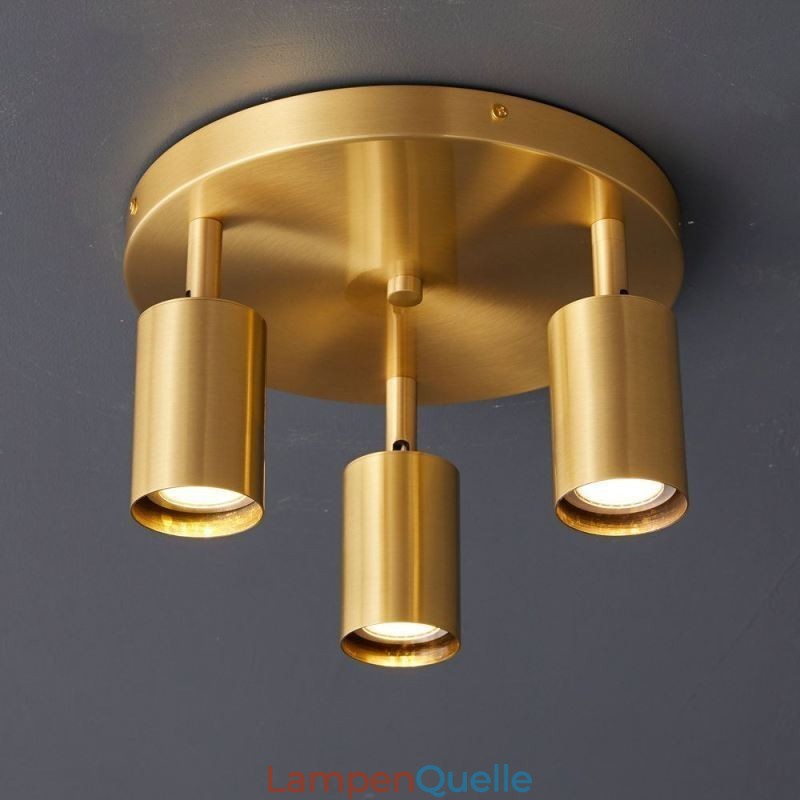 Moderne Deckenleuchte, goldene schwarze Deckenleuchte mit 3 Lichtern, Kupferkunst, Heimbeleuchtung