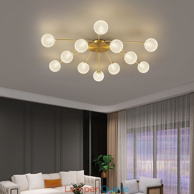 Moderne, flächenbündige, goldene Deckenleuchte, dekorative Leuchte