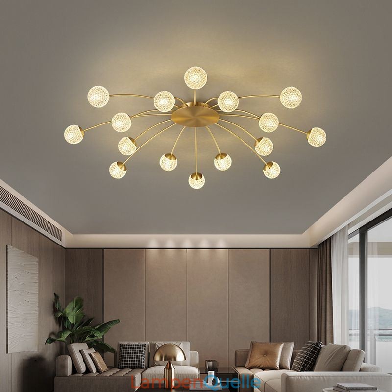 Moderne, flächenbündige, goldene Deckenleuchte, dekorative Leuchte