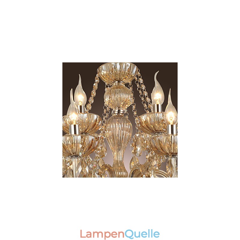 Kronleuchter Kristall Luxus Modern 2 Ebenen Wohnzimmer 12 Lichter