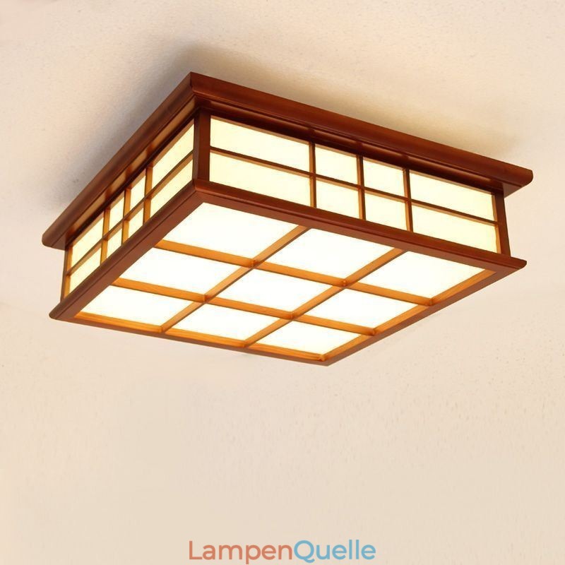 Deckenleuchte im Retro-Stil aus Holz
