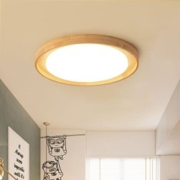 Moderne Deckenleuchte aus Holz und Acryl, runde Deckenleuchte